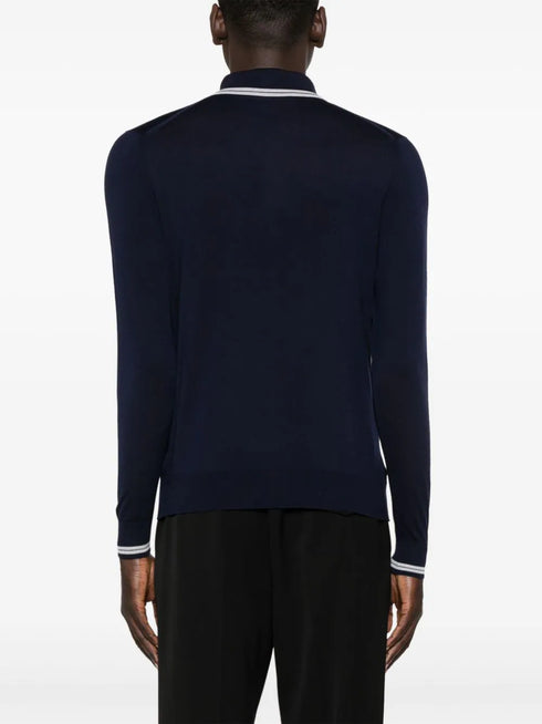 knitted wool polo shirt